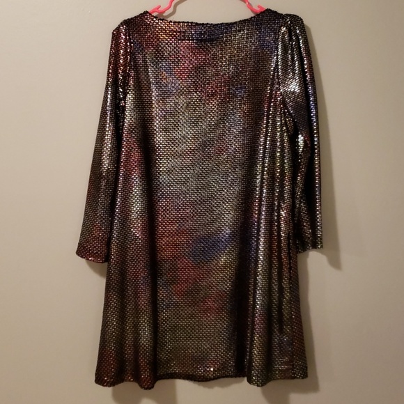 NWT - FREE PEOPLE METALLIC SWING SHIFT DRESS - Picture 3 of 3